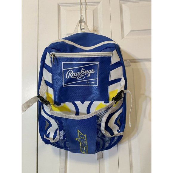 Rawlings Savage Blue BASEBALL‎ 16" Backpack - Medium Sized  - 2 Side Bat Sleeves - Picture 4 of 8